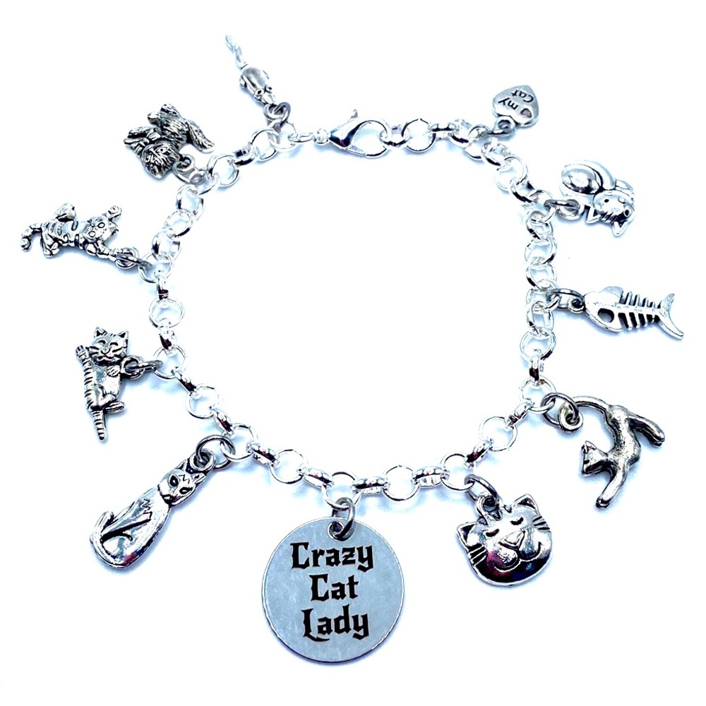 Crazy Cat Lady Charm Bracelet